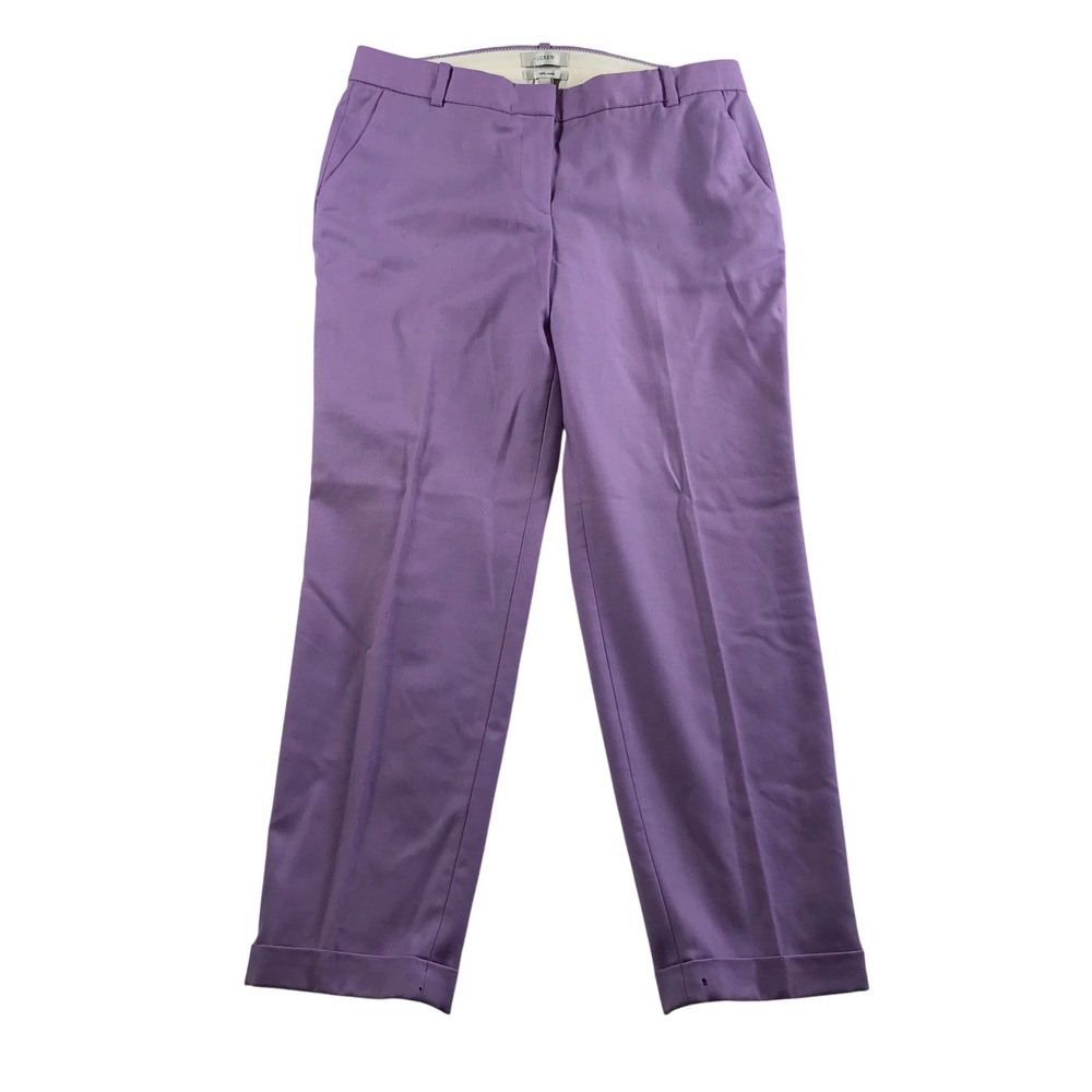 J.Crew Cafe Capri Purple Wool Trousers Cuffed Pants 49398 Women's 6 NWT
